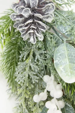Decorator's Warehouse 22.5" Pinecone Berry Pine Spray > White Christmas|Christmas Sprays