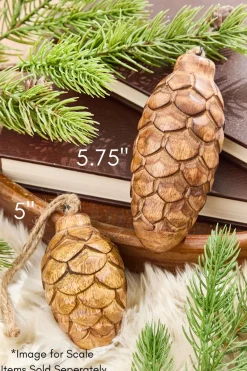 Decorator's Warehouse 5" Pinecone Wood Ornament > Winter Woodland|Heritage Plaid