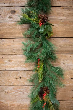 Decorator's Warehouse 72” Pine Garland with Pinecones & Berries > Unlit Garlands|Christmas Garlands