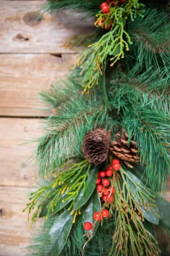 Decorator's Warehouse 72” Pine Garland with Pinecones & Berries > Unlit Garlands|Christmas Garlands