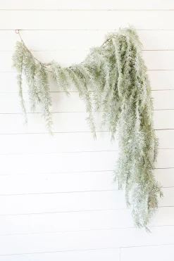 Decorator's Warehouse 6' Pine Weeping Garland with Frost > Real Touch Garlands|Natural Greenery