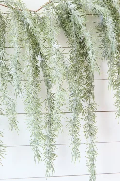Decorator's Warehouse 6' Pine Weeping Garland with Frost > Real Touch Garlands|Natural Greenery