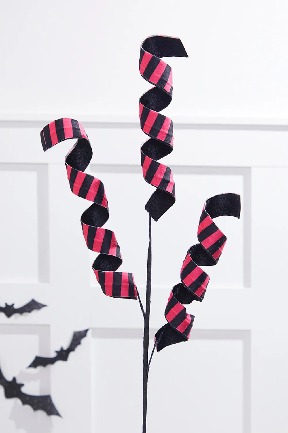 Decorator's Warehouse 30” Pink & Black Double Sided Fabric Curly Spray > Halloween|Halloween