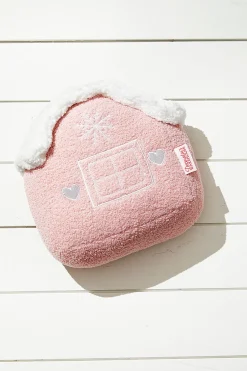 Decorator's Warehouse Pink Gingerbread House Pillow > Christmas Decor|Christmas Textiles