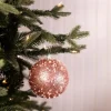 Decorator's Warehouse 4.5” Pink Glitter Sequin Iced Ball Christmas Ornaments > Christmas Decor|Valentine'S Decor