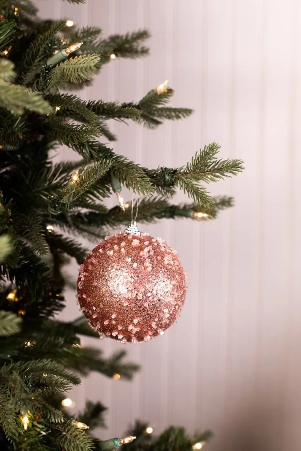 Decorator's Warehouse 4.5” Pink Glitter Sequin Iced Ball Christmas Ornaments > Christmas Decor|Valentine'S Decor