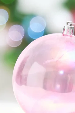 Decorator's Warehouse 4" Pink Iridescent Ball Ornament > Retro Brites|Christmas Decor