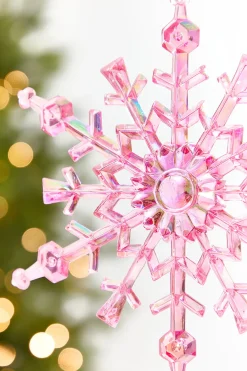 Decorator's Warehouse 8" Pink Iridescent Snowflake Ornament > Christmas Decor|Christmas Ornaments