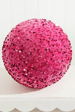 Decorator's Warehouse 8" Pink Sequin Ball Ornament > Christmas Decor|Christmas Ornaments