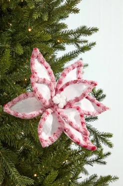 Decorator's Warehouse 22" Pink & White Candy with Snowglitter Poinsettia Stem > Christmas Decor|Valentine'S Decor