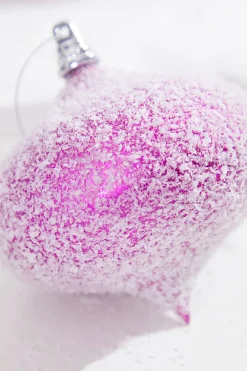 Decorator's Warehouse 4" Pink White Frosted Onion Ornament > Christmas Decor|Valentine'S Decor