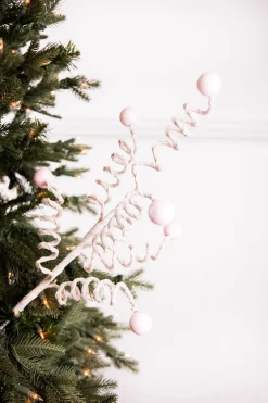 Decorator's Warehouse 25” Pink & White Velvet Corkscrew Spray > Christmas Sprays|Christmas Decor