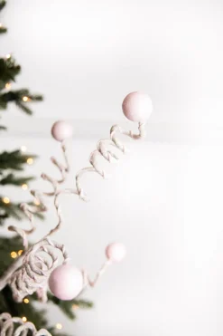 Decorator's Warehouse 25” Pink & White Velvet Corkscrew Spray > Christmas Sprays|Christmas Decor