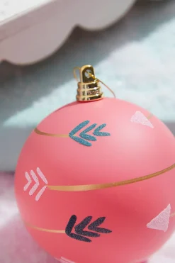 Decorator's Warehouse 4" Pink With Arrows Ball Ornament > Christmas Decor|Christmas Ornaments