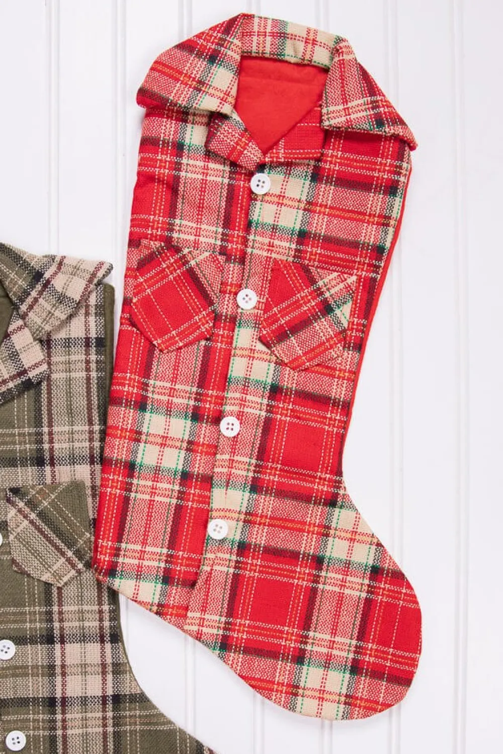 Decorator's Warehouse 20” Plaid Lumberjack Shirt Stocking > Christmas Textiles|Christmas Decor