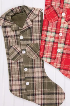 Decorator's Warehouse 20” Plaid Lumberjack Shirt Stocking > Christmas Textiles|Christmas Decor