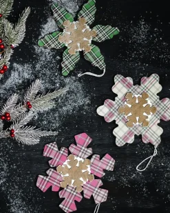 Decorator's Warehouse Plaid Snowflakes Christmas Ornaments > Christmas Sale|Christmas Decor