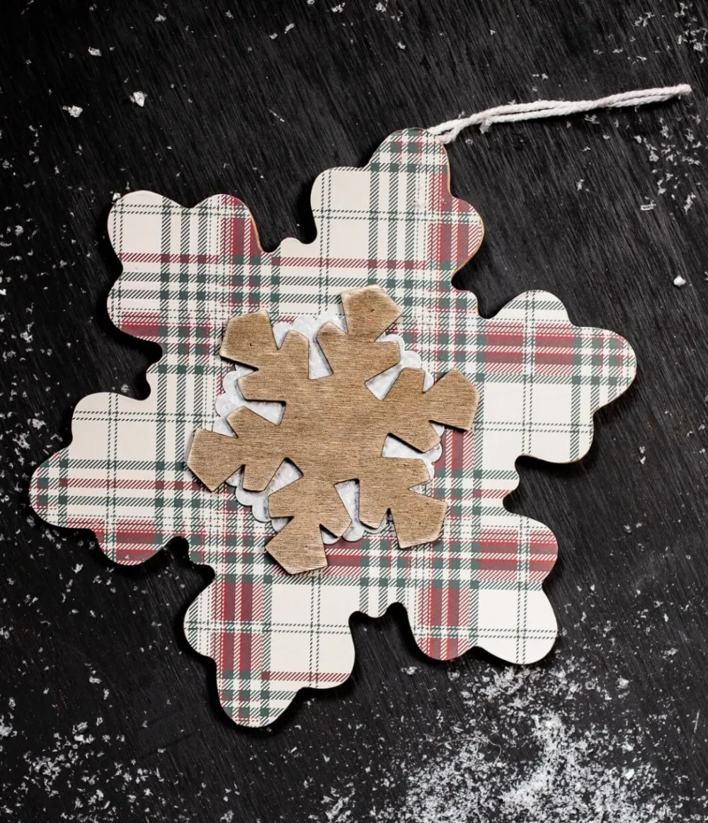Decorator's Warehouse Plaid Snowflakes Christmas Ornaments > Christmas Sale|Christmas Decor
