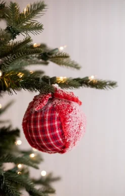 Decorator's Warehouse 4” Plaid Wool Ball Christmas Ornaments > Christmas Ornaments|Christmas Ornaments