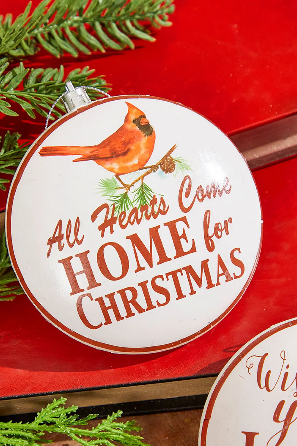 Decorator's Warehouse 5" Plastic Cardinal Sentiment Disc Ornament > Christmas Ornaments|Cardinal