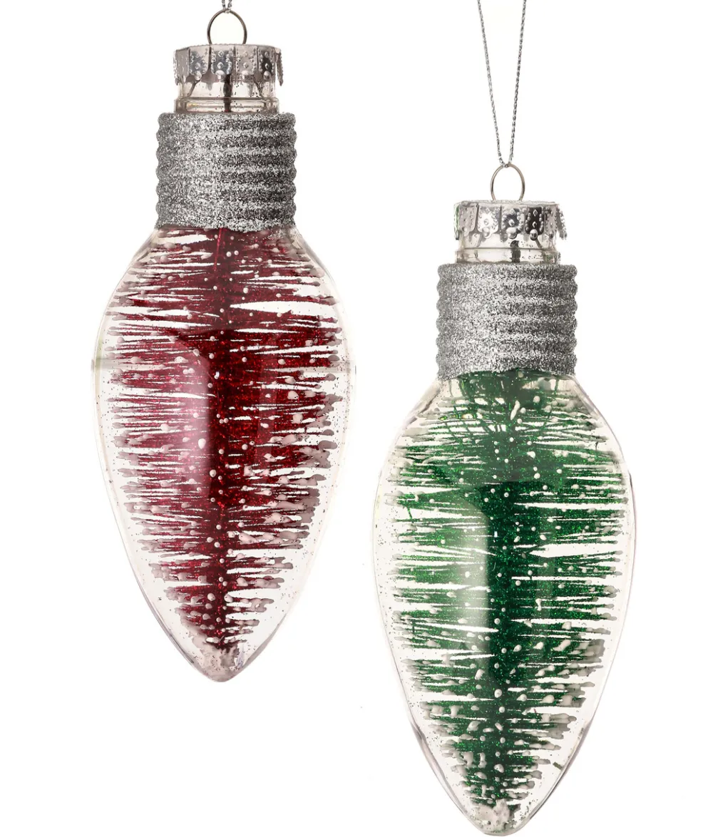 Decorator's Warehouse 6.5"Plastic Clear Retro Light Bulb Ornament > Christmas Decor|Retro Brites