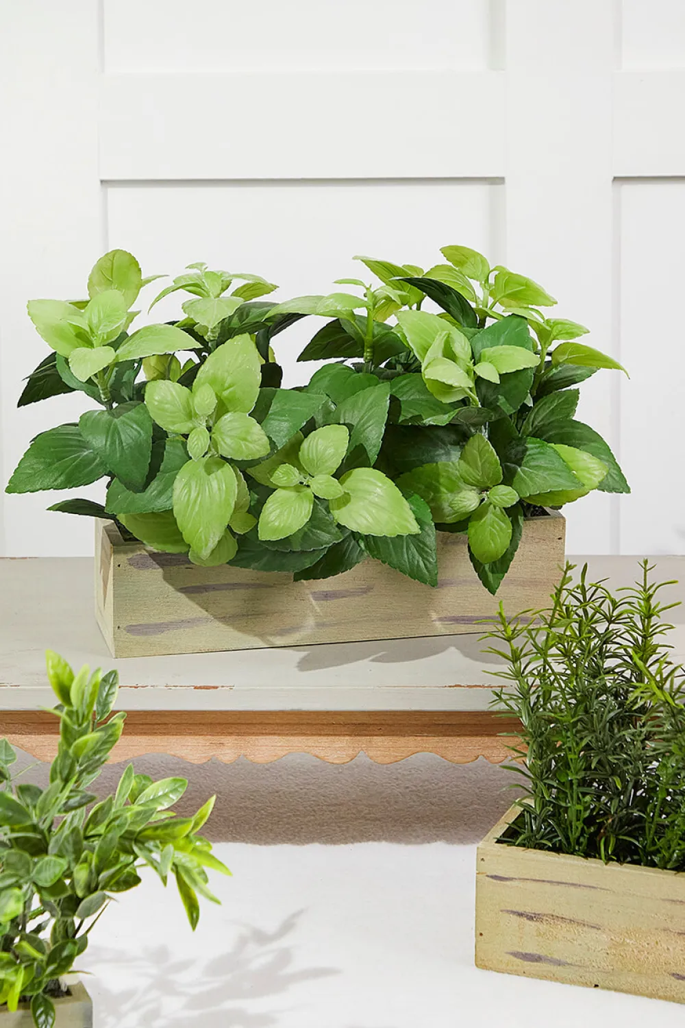 Decorator's Warehouse 11" Plastic Herbs In Wooden Box > Spring Greenery|Christmas Decor