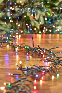 Decorator's Warehouse 53' Platinum Elite Cluster Lights - 1560L Multi (Green Cord) > Vintage Christmas Lights|Twinkle Cluster Lights