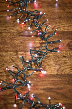 Decorator's Warehouse 53' Platinum Elite Cluster Lights - 1560L Cool White & Red (Green Cord) > Vintage Christmas Lights|Twinkle Cluster Lights