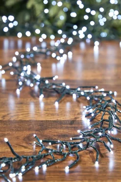 Decorator's Warehouse 25' Platinum Elite Cluster Lights - 760L Classic White (Green Cord) > Vintage Christmas Lights|Twinkle Cluster Lights