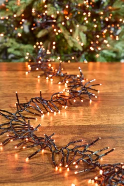 Decorator's Warehouse 12.5' Platinum Elite Cluster Lights - 380L Orange (Black Cord) > Vintage Christmas Lights|Twinkle Cluster Lights