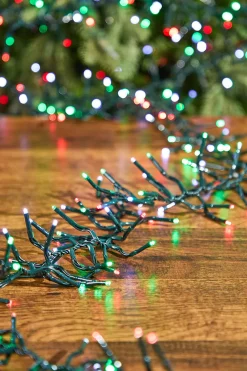 Decorator's Warehouse 53' Platinum Elite Cluster Lights - 1560L Cool White, Red & Green (Green Cord) > Vintage Christmas Lights|Twinkle Cluster Lights