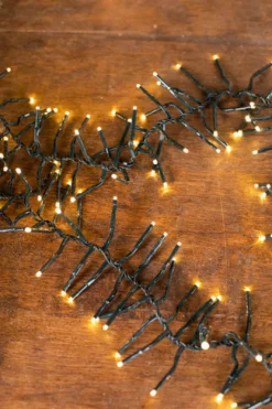 Decorator's Warehouse 12.5' Platinum Elite Cluster Lights - 380L Warm White (Green Cord) > Vintage Christmas Lights|Twinkle Cluster Lights