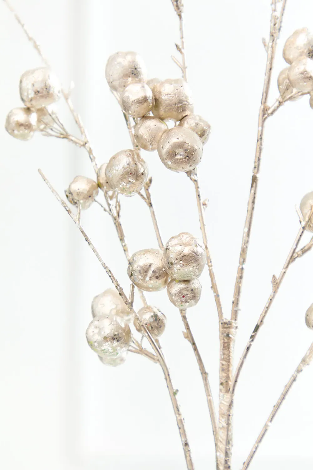 Decorator's Warehouse 36" Platinum Glitter Crabapple Spray > Christmas Sprays|Christmas Decor