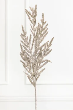 Decorator's Warehouse 33" Platinum Glitter Fern Spray > Christmas Decor|2026 New Additions