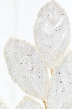 Decorator's Warehouse 27" Platinum Glitter Leaf Spray > Sugar & Spice|Christmas Sprays