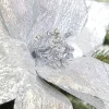 Decorator's Warehouse 19" Platinum Metallic Poinsettia Stem > White Christmas|Christmas Decor