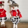 Decorator's Warehouse 25” Plush Snowman Figurine with Buffalo Check Pants > Christmas Accents|Christmas Decor