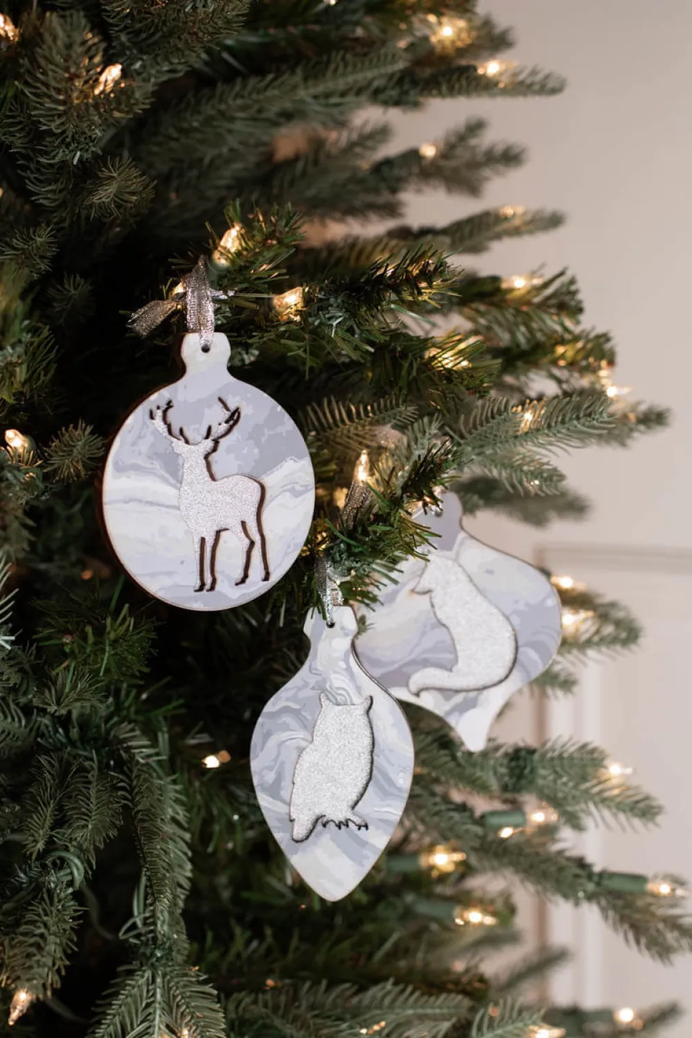 Decorator's Warehouse 3” Plywood Silver Silhouette Animal Ornament > Christmas Ornaments|Winter Woodland