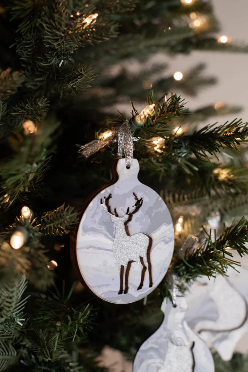 Decorator's Warehouse 3” Plywood Silver Silhouette Animal Ornament > Christmas Ornaments|Winter Woodland