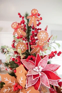 Decorator's Warehouse 20” Pod Leaf Frosted Christmas Spray > Christmas Sprays|Christmas Decor