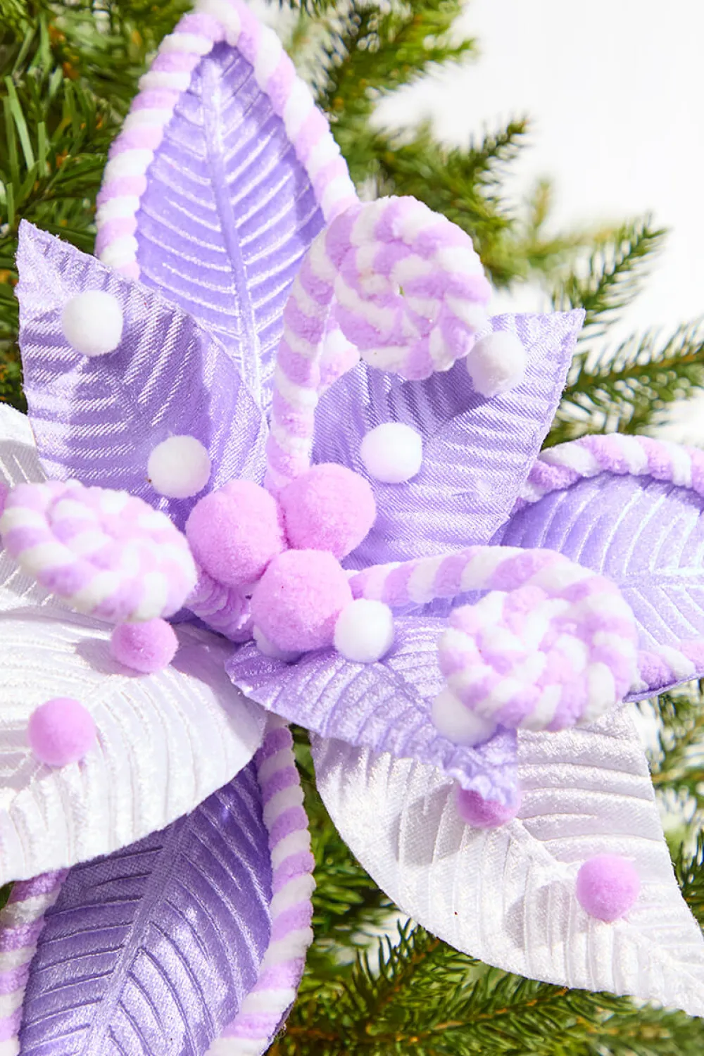 Decorator's Warehouse 22" Poinsettia Stem - Lavender White > Santa'S Sweet Shoppe|Christmas Flowers
