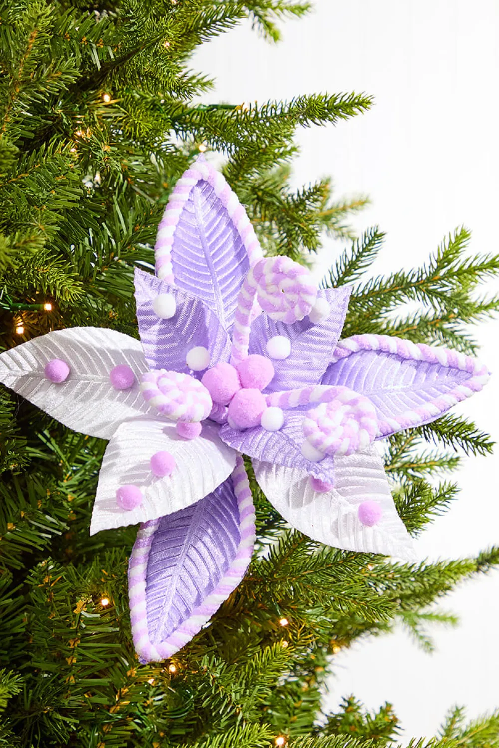 Decorator's Warehouse 22" Poinsettia Stem - Lavender White > Santa'S Sweet Shoppe|Christmas Flowers