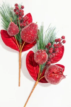 Decorator's Warehouse 14"- 15" Pomegranate and Pear Pick > Christmas Sprays|Christmas Decor