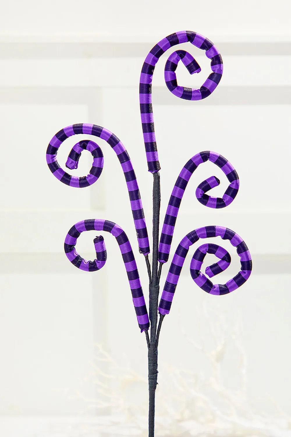 Decorator's Warehouse 26" Purple and Black Striped Curly Spray > Halloween|Halloween