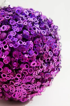 Decorator's Warehouse 4.5" Purple Glamour Sequin Ball Ornament > Retro Brites|Christmas Decor