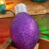 Decorator's Warehouse 7" Purple Glitter Light Bulb Ornament > Christmas Ornaments|Christmas Decor