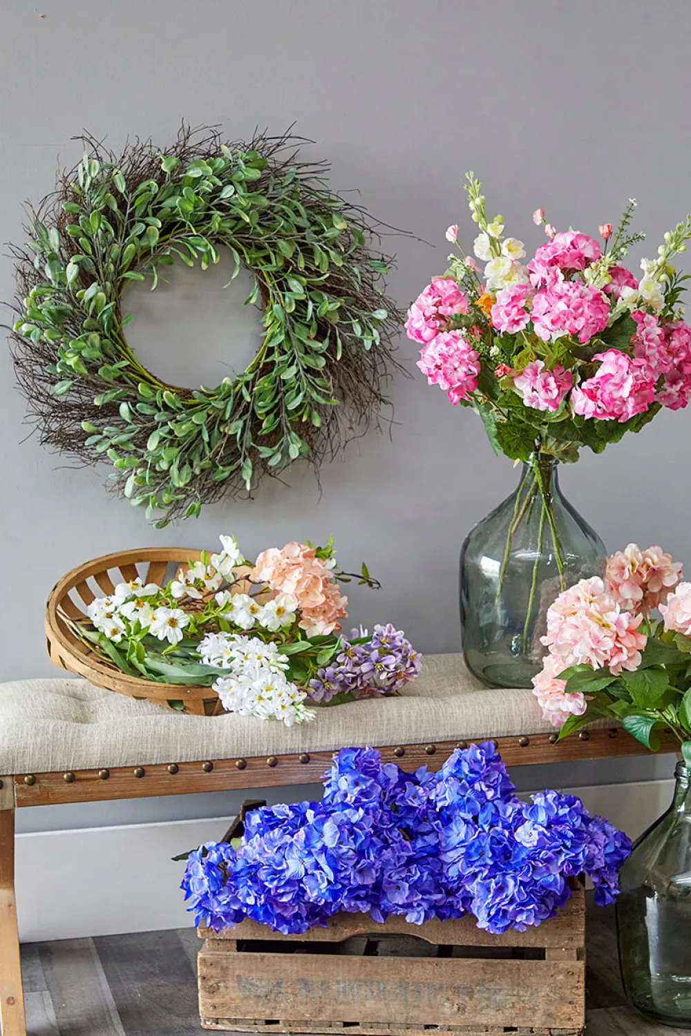 Decorator's Warehouse 24" Purple Hydrangea Bush > Christmas Decor|Spring Florals
