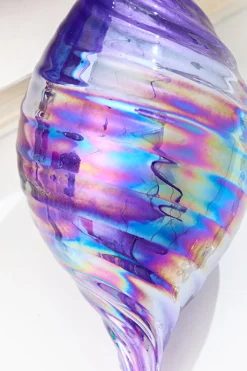 Decorator's Warehouse 4" - 6" Purple Iridescent Blown Glass Ornament > Retro Brites|Merry & Bright