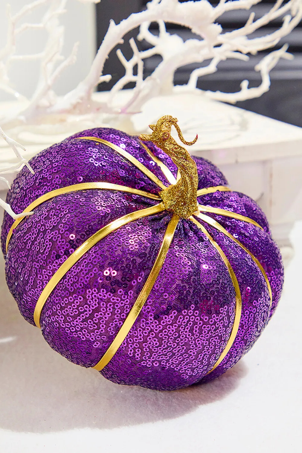 Decorator's Warehouse 7" Purple Sequin Pumpkin > Halloween|Halloween