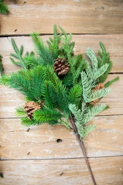 Decorator's Warehouse 24” Real Touch Norfolk Spruce Juniper Spray > Cardinal|Natural Greenery